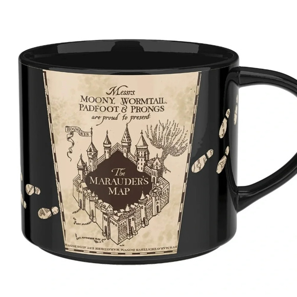 15oz Harry Potter Marauders Map Color Change Mug - Black/Brown - Picture 1 of 4